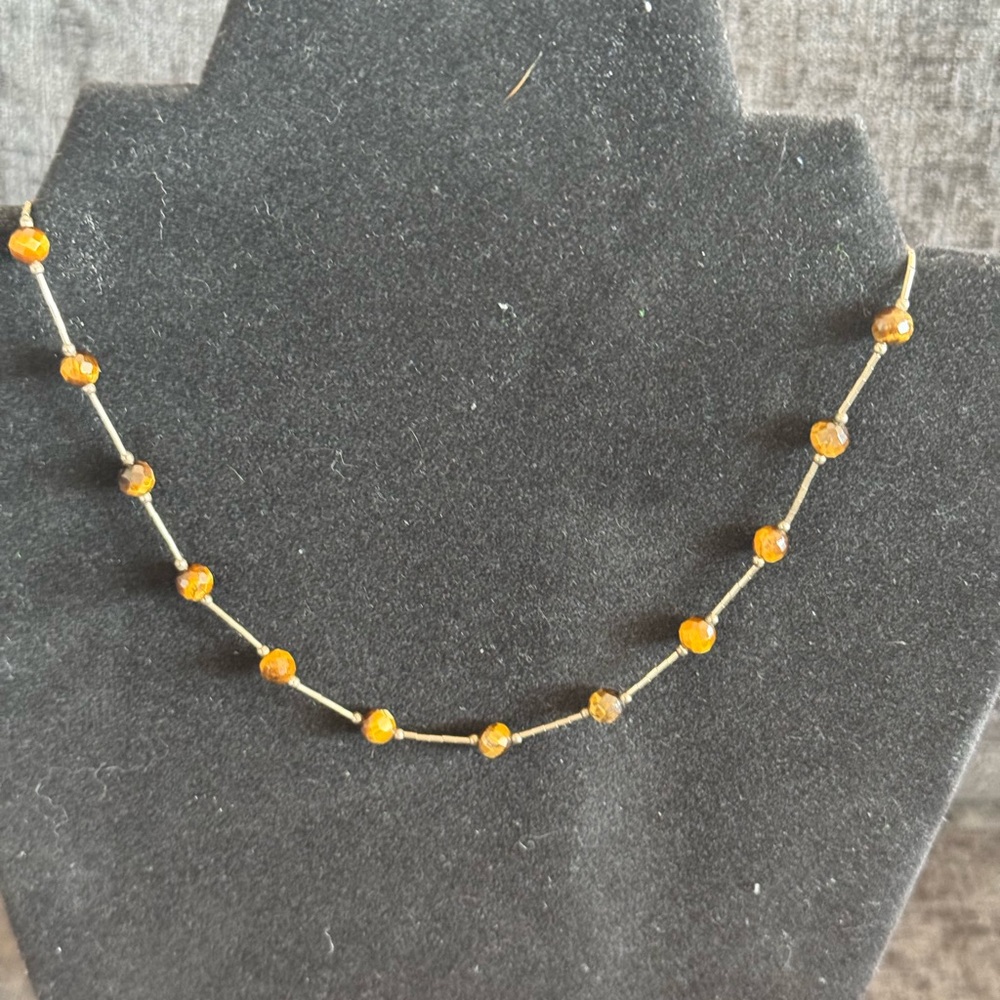 925 silver vintage tiger eye necklace with earrings